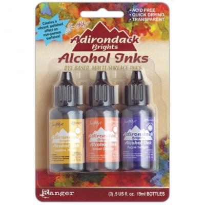 Adirondack alcohol ink kit yellow orange purple ranger tim holtz
